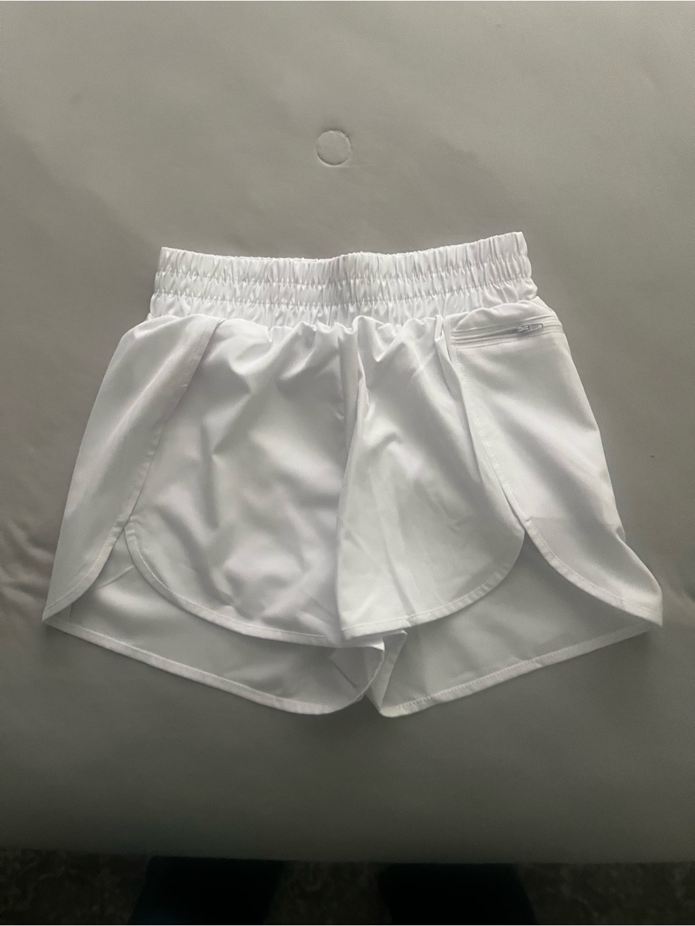 NWOT Women’s White Athletic Shorts with Elastic Waist Side Pocket
